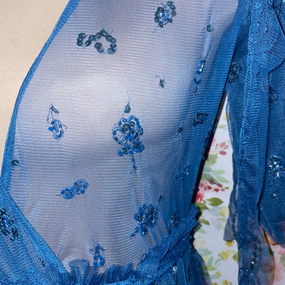 Free People Sascha Sheer Mesh Sequin Maxi Dress-A700 - Picture 4 of 5